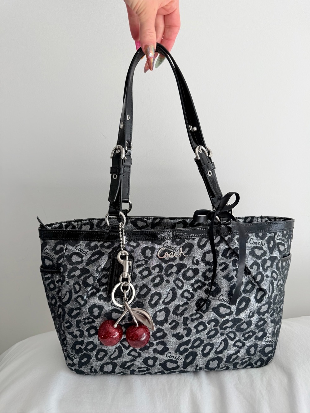 vintage Coach Ashley Cheetah Print Tote Bag
